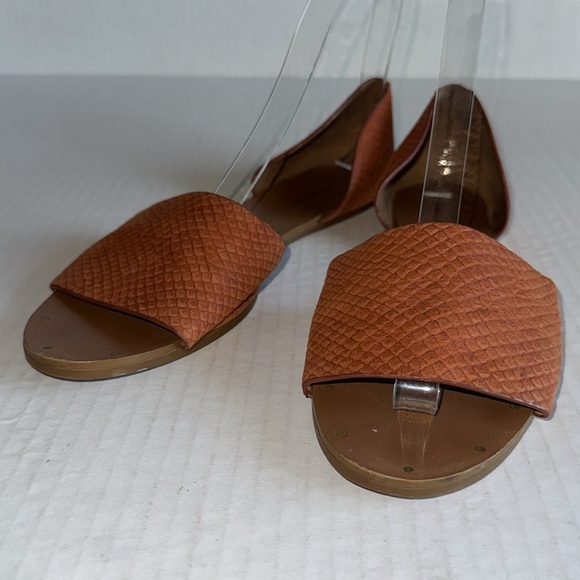 Madewell Thea D’Orsay Burnt Orange Snakeskin Textured Flats - Picture 3 of 13